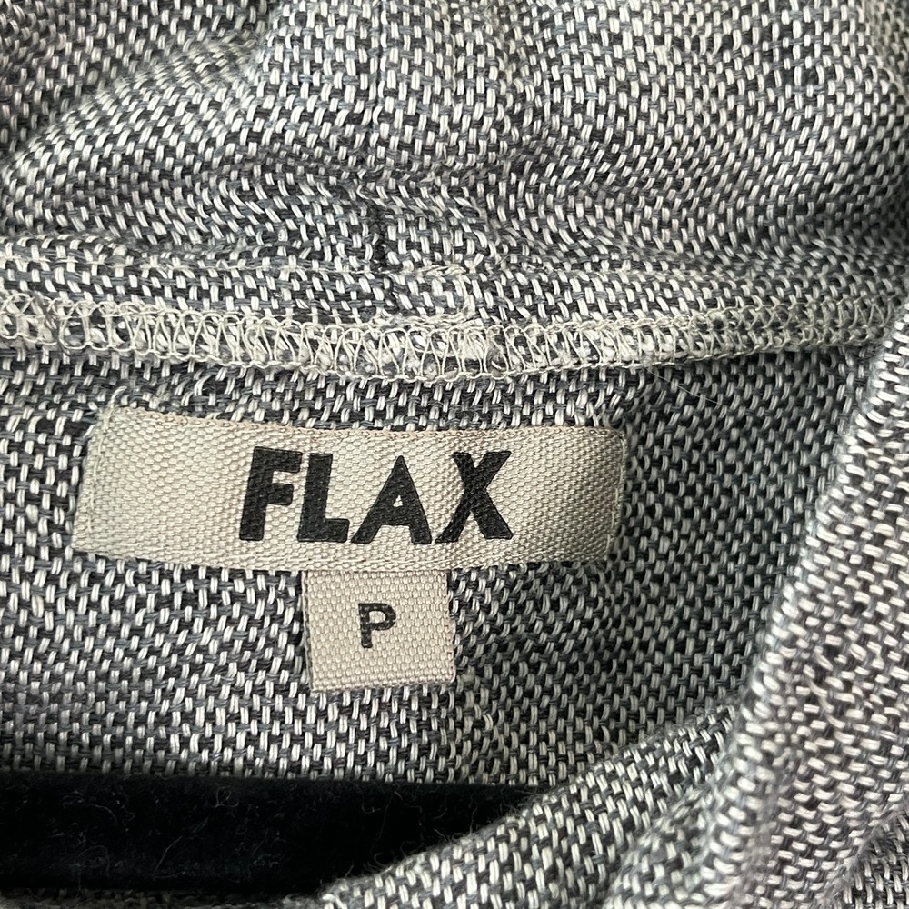 Flax Top Womens P Gray Linen Cowl Neck Long Sleeve Casual Lightweight Travel - Picture 5 of 9